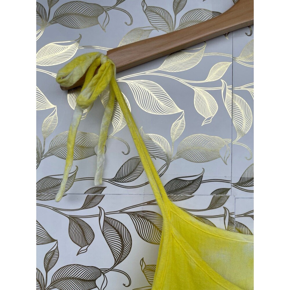 HONORINE Yellow Tie Dye Gauze Tiered Mini Dress XS Sun Dress Beach Bikini Cover - Picture 6 of 9